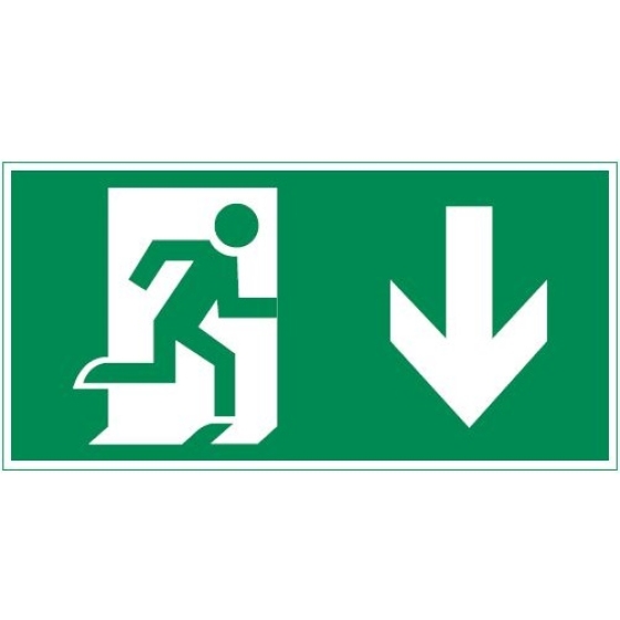 пиктограмма "ФИГУРА / СТРЕЛКА ВНИЗ" 400х200мм для аварийно-эвакуационного светильника Vault